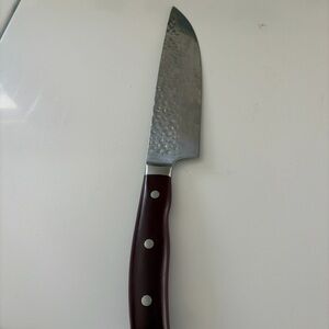 Stainless Steel Chef Knife with Burgundy Handle